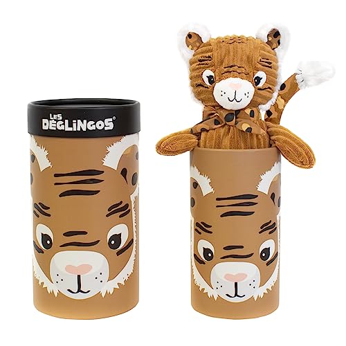 Doudou Speculos le Tigre Les Déglingos : grande peluche de 33 cm pour bébé