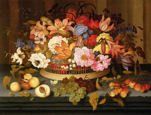 Toile murale abstraite panier de fleurs pour habiller un grand mur
