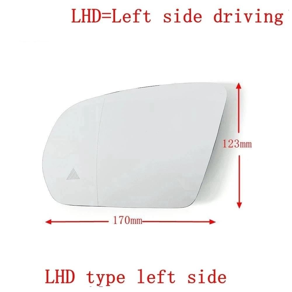 Cristal Espejo Retrovisor para Benz para Clase A para CLA para W177 para W178 2019-2020 Cristal Espejo Retrovisor Calefactable Detector Ángulo Izquierdo Derecho(LHD Right)