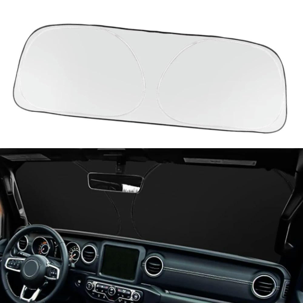 Parasol Para Parabrisas Compatible Con Jeep Wrangler JL/JLU 2018-2022 2023 2024 2025 Jeep Wrangler JL/JLU Y 2020-2024 2025 Jeep Gladiator JT Blocks UV Rays Protector De Parasol Plegable Para Ventana