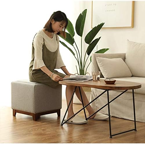 Multifunctional Solid Wood Storage Stool Creative Living Room Coffee Table Low Bench Shoe Replacement Stool Fabric Sofa Stool (Color : A)