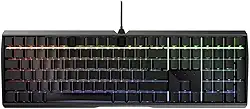 Cherry Teclado mecânico MX Board 3.0 S com fio | Letras frontais | Iluminação RGB | Interruptores silenciosos MX vermelhos de alumínio para jogos e escritório