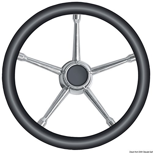 OSCULATI Volante a Inox/Nero 350 mm