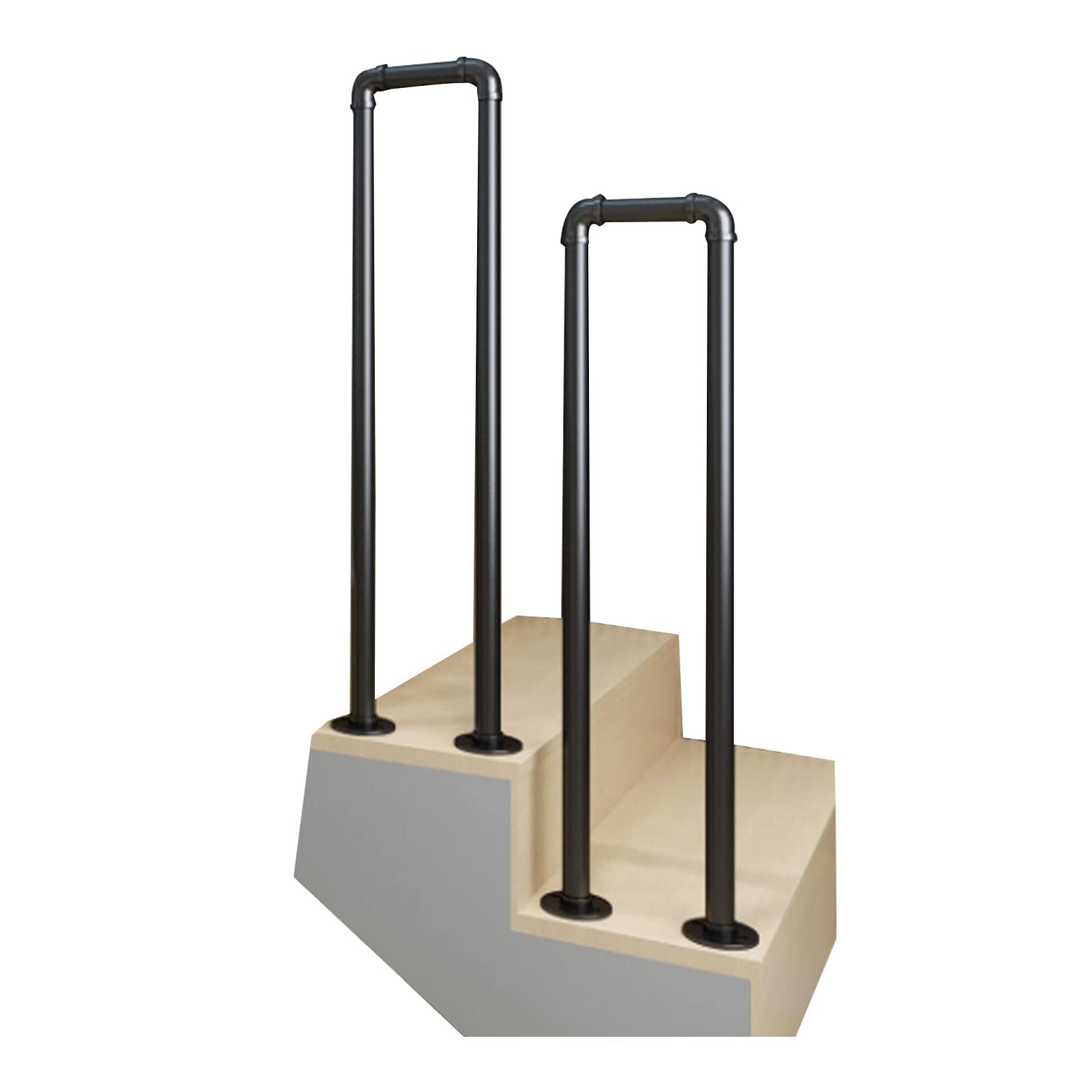 Handrail for Concrete Steps Indoor or Outdoor Elderly Safety Non-Slip Support Bar Matte U-Shaped Industrial Wrought Iron Railing