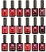 Produktbild Pink Gellac Rot Set Shellac UV/LED Gel Nagellack 15ml Nail Polish 18 Farben in Rot zur Auswahl (235 Ruby Red)