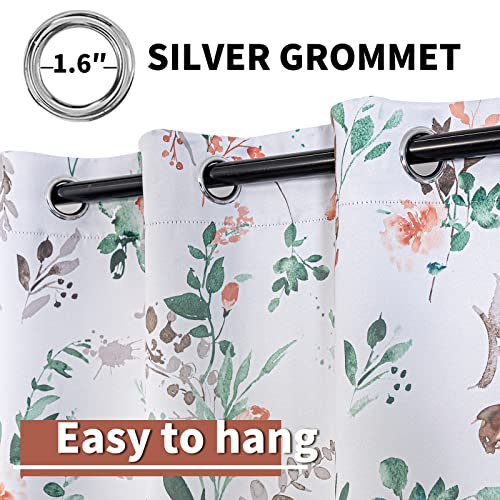 Image of MYSKY HOME Fall Curtains 108 Inch Length for Living Room Darkening Thermal Insulated Panels Floral Curtains Light Blocking Grommet Top Vintage Classical Curtain, W 52 inch, 2 Panels, Orange