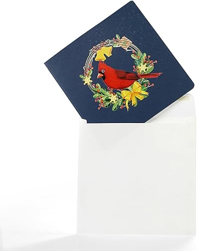 Miniatura 7 de CUTPOPUP - Tarjeta de felicitación con diseño de cardenal, Feliz Navidad, Navidad 3D, Año Nuevo, tarjeta de felicitación (cesta de cardenal)