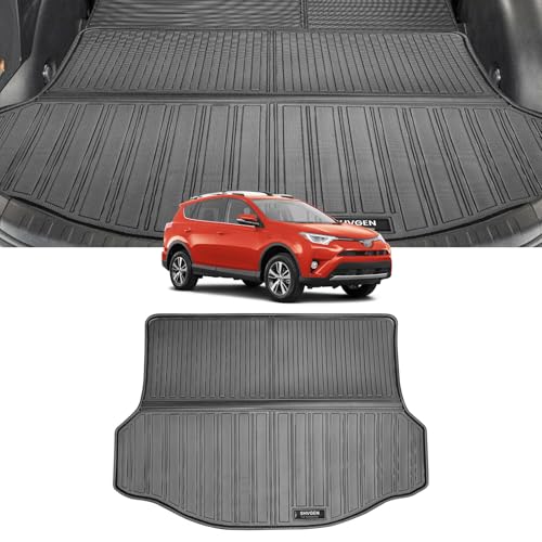 Shvgen適合対応新型 RAV4ラゲッジマット専用設計 2013年-2018年3D立体構造カーゴマット トランクマットラゲージトレイ 防水RAV4アクセサリー 縁高 TPE材質 耐摩擦 耐汚 折りたたみ式 取付簡単 カー用品(ラゲッジマット)