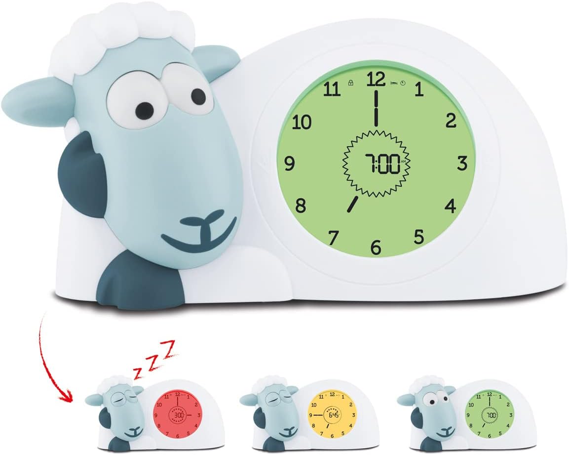 ZAZUSam the Lamb Clock - Sleep Trainer Clock & Nightlight for Kids | Light Up Alarm Clock | Helps teach your child when to wake up with visual indicators | Adjustable Brightness | Auto off