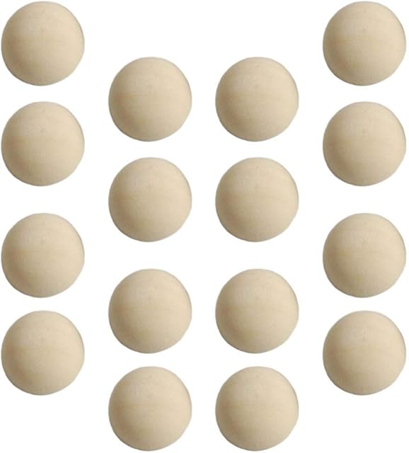 HEALLILY 100pcs Half Wooden Beads Unfinished Split Natural Round Wood Balls Mini Hemisphere for Craft Paint 15mm