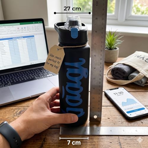 Image of Pack of 3 Matte Black Water Bottles (Pink, Green, Blue) | Leakproof Flip Lid Sports Bottles | BPA Free, Durable Gym & Office Water Bottle Combo
