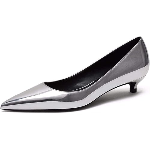 Eldof Women's Low Heel Pumps Pointed Toe Kitten Heels 1.4 Inches