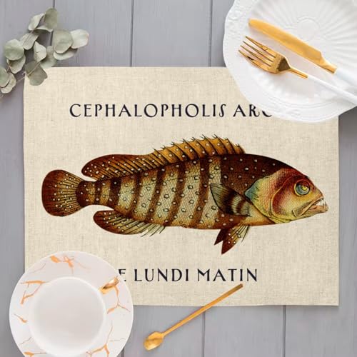 Sets de table en lin Cephalopholis Argus | Déco de table grand format - 4