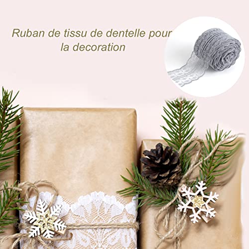 Ruban Décoration Mariage Ruban Dentelle Coton Beige 2cm X 26m