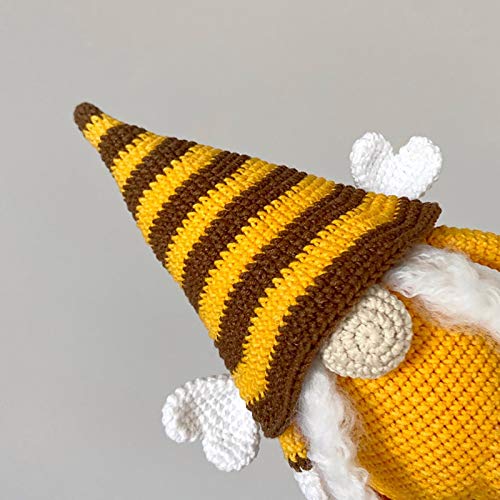 Yaguan Bumble Bee Striped Gnome Scandinavian Tomte Nisse Swedish Honey Bee Elf Home Farmhouse Kitchen Decor Bee (C-2PC, As Shows)