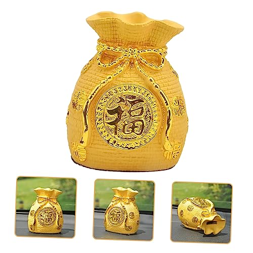 Totority Money Bag Resin Piggy Bank Decor for Car and Desktop Realistic Lucky Money Bag Figurine with Fine Craftsmanship Decorative Coin Box for Home and Vehicle Interior3