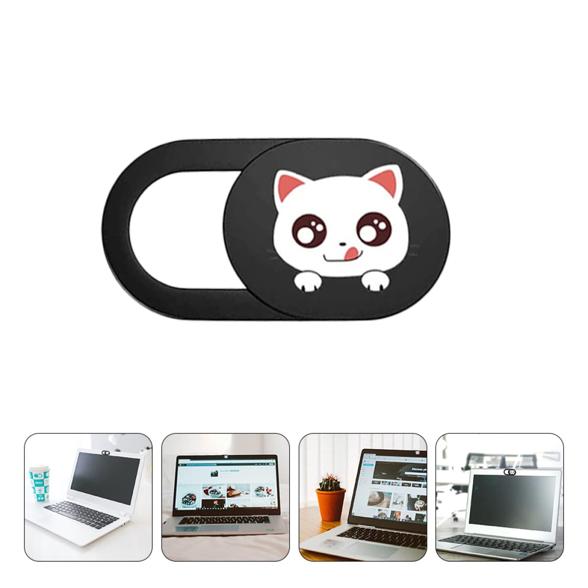 Abaodam 18piezas Cubierta De Privacidad para Webcam Diseño De Gato Deslizante y Fácil De Usar Protección para Laptop y Tablet Anti-Hacker y Seguridad Digital