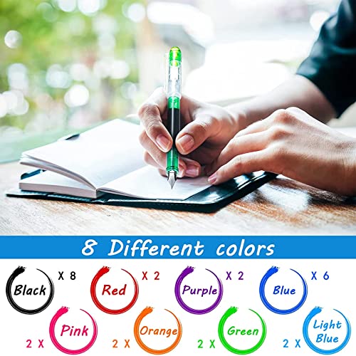 Marspark 26 Pieces Disposable Fountain Pens For Writing Assorted Colors Colorful Fountain Pen Ink Pen Office Supplies For Lettering Hand Drawing Sketching Doodling, Broad Point (Multi Color) #TOP6