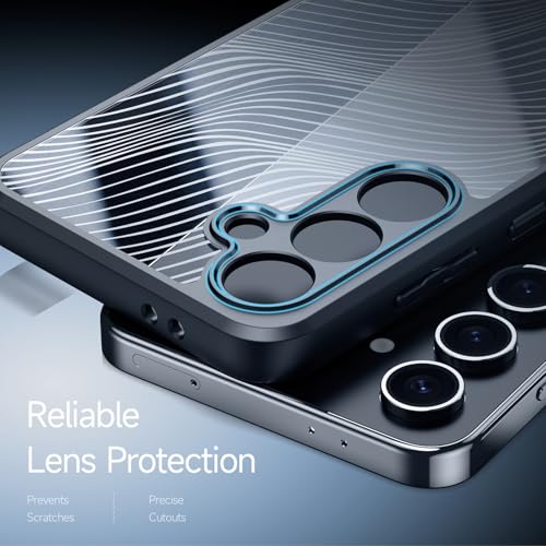 Image of INICIO Back Case Designed for Galaxy S24 FE, Military-Grade Protection, Translucent Slim Hybrid Back Cover for Samsung Galaxy S24 FE 6.7 inch, PC + TPU Matte Black