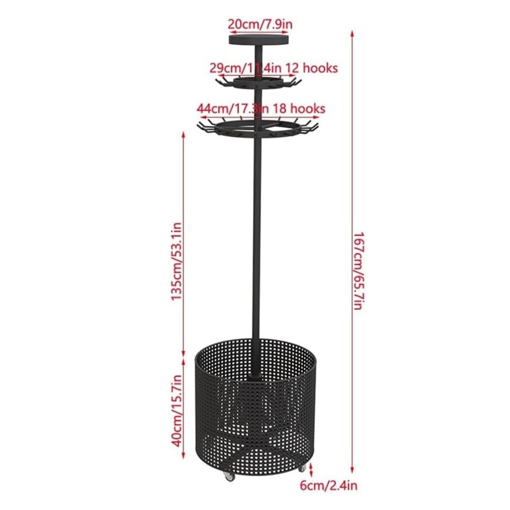 Drehbarer Gürtelständer, robuster Gürtelaufhänger, Schal- und Geldbörsenregal, Krawatten- und Handtaschenhalter für Einzelhandel, Schwarz
