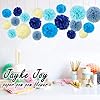 20 Pcs Tissue Pom Poms Kit, Tissue Paper Flowers for Birthday, Boy Baby Shower, Nursery, Graduation, Classroom Decoration (Blue Mix)