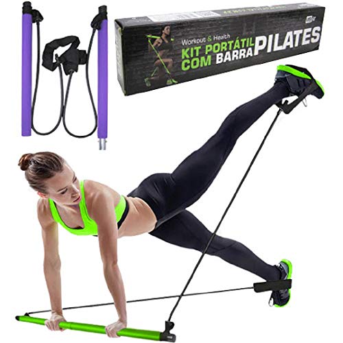 Kit Fitness Portátil com Barra Pilates