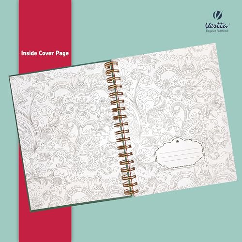 Image of VESTTA -ELEGANCE REDEFINED, B5, Hard Bound Notebook Diary, 7(L) X 9.75 (H) Inches, Gold Wiro Binding, Undated, 90 GSM paper, 192 Ruled Pages (Madhubani Folk Art Series 6)