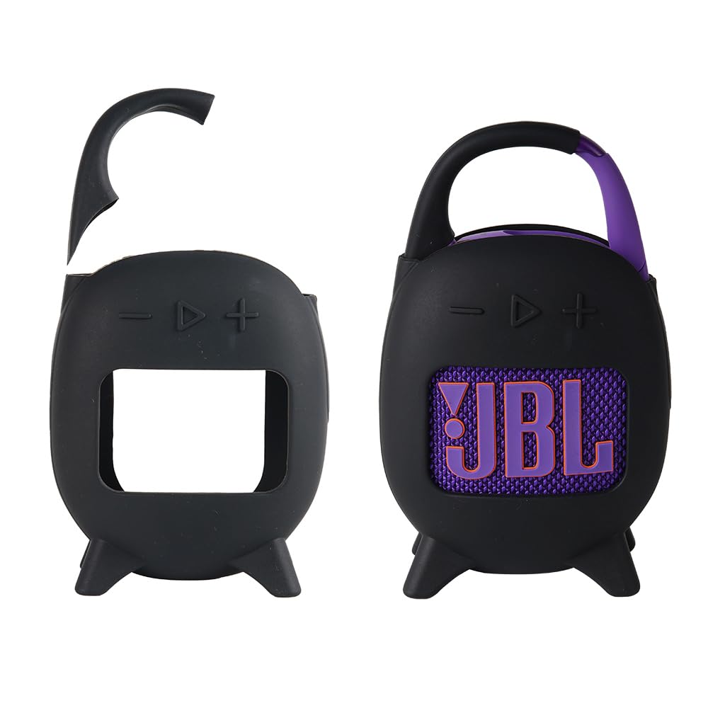 MIGOTODA Silicone Protective Case for JBL Clip 5 Portable Mini Bluetooth Speaker - Model JLCLP5-N2 (Black)