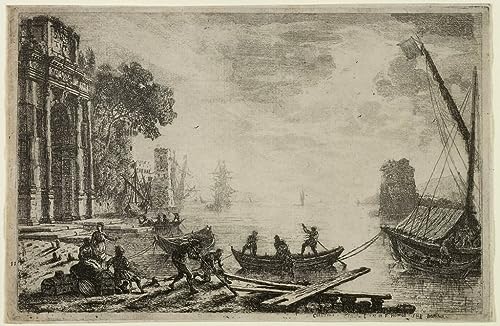 Tableau Le Soleil Levant Claude Lorrain impression affiche 60x90cm pour decoration de chambre