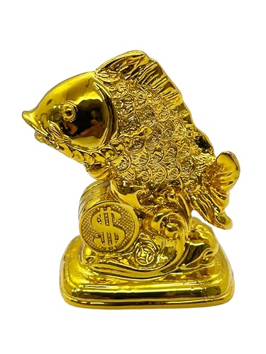 Image of Exclusive Small Size Fengshui Polyresin Arowana Fish Showpiece for Career, Luck & Education (AF-3515)