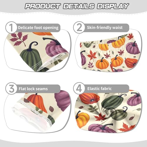 Girls' Athletic Leggings Ankle Length Yoga Dance Pants Kids Teen 4T Orange Purple Pumpkin3