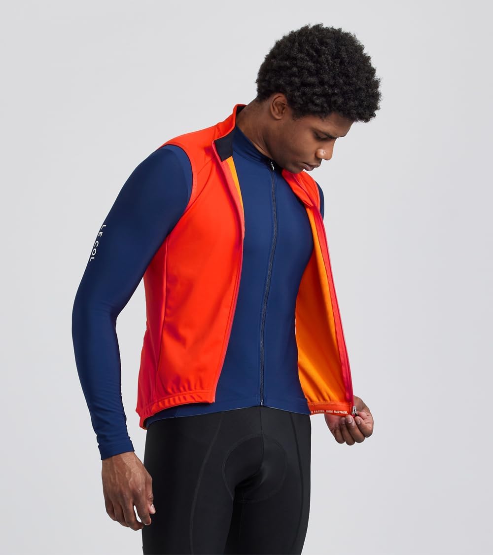 LE COL Men’s Sport Gilet II | Sleeveless Cycling Windbreaker Jacket | Wind Resistant, Splash Proof, Reflective