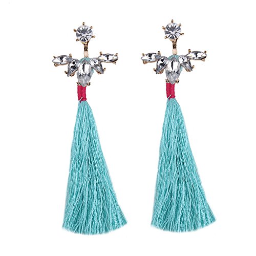 Tiny Long Tassel Earrings Statement Bijoux Drop Dangle Earrings Women Fringed Jewelry Sky
