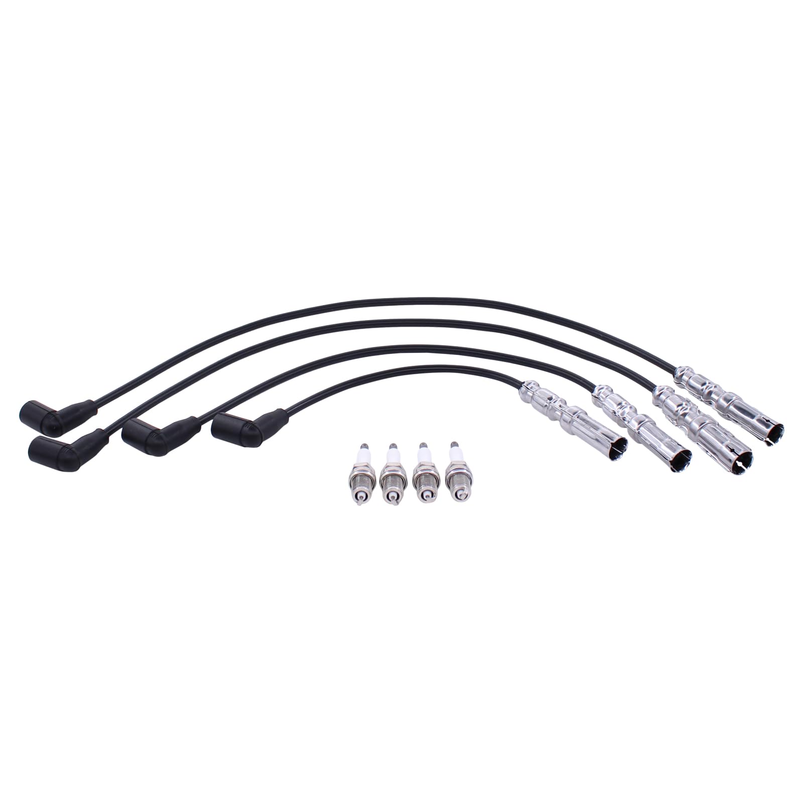 Zündkerzen Zündkabel Satz Zündleitungssatz Zündkabelsatz für Passat B5 Transporter T5 Multi-van Golf 4 Polo New Beetle Bo-ra Caddy A3 8L A4 B5 8D A4 B6 B7 8E Cordoba Ibiza Toledo Leon Octa-via 1.6 2.0