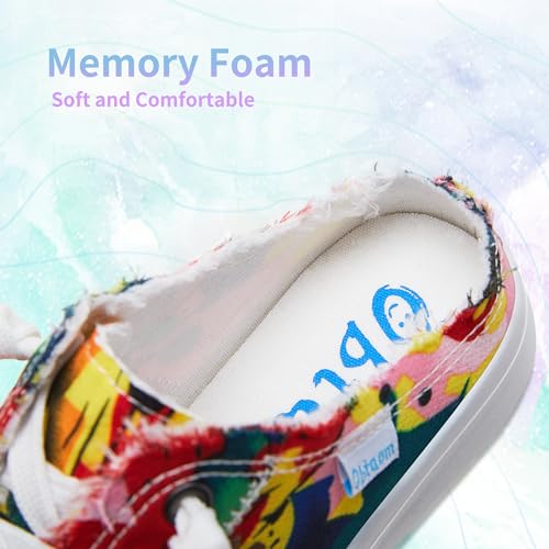 Image of Obtaom Women Canvas Mules Memory Foam Clipper Fashion Sneakers Comfortable Slip-On Mule Backless Holiday Shoes
