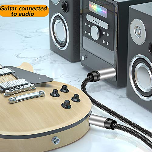 Jelly Tang JT-1001 6.35Mm Instrument Cable 20Ft,Silver Color Premium 6.35Mm Mono Jack 1/4 Inch Ts Cable Unbalanced Guitar Patch Cords/Instrument Cable Male To Male thumb #4