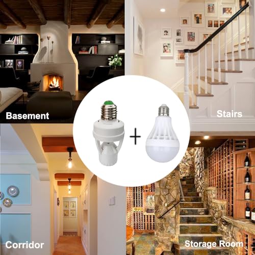Taigeguang LSE2702 Motion Sensor Light Socket,E26/E27 Screw In Light Bulb Holder Adapter Light Control Indoor Only,Auto On/Off Motion Activated Light Socket thumb #7