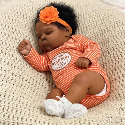 Muñeca Reborn Bebé Negra Vinilo 20 Pulgadas Realista miniatura 5
