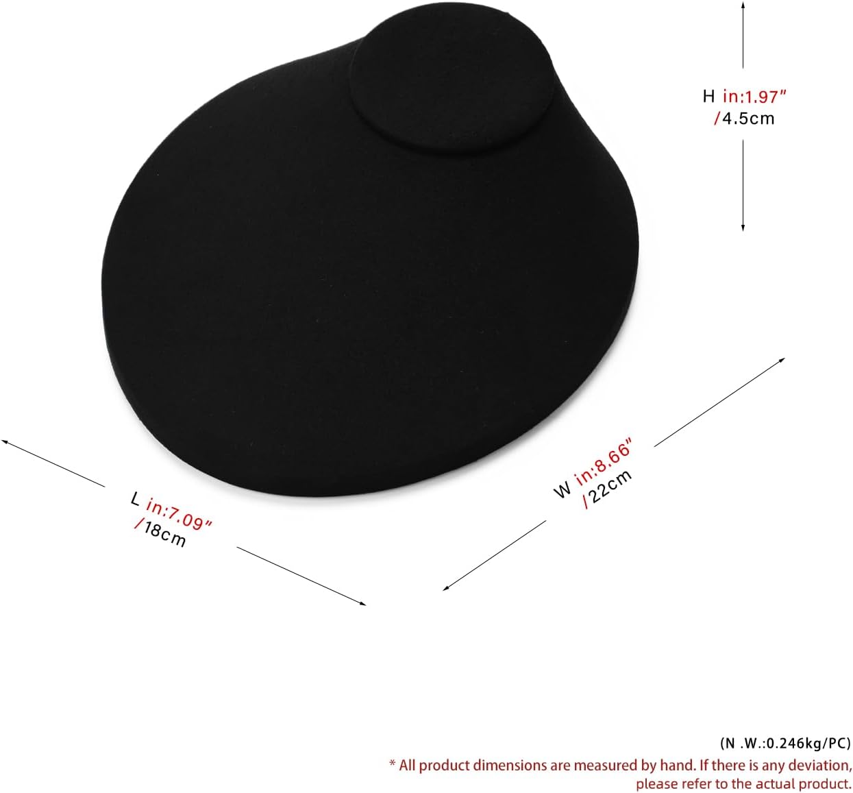 Oirlv Necklace Holder Bust Velvet Jewelry Display Necklace Display for Vendors Display Pendant Display Stand Black