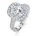 Mock ST Swarovski Crystal Rings for Women Girl Cubic Zirconia Diamond Exquisite Platinum Plated Adjustable Size with Jewelry Gift Box