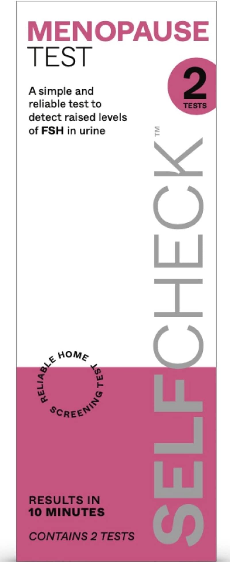 SELFCHECK Menopause Test – 2 Home Tests Included, Freephone Customer Help Line, Results in 10 Minutes