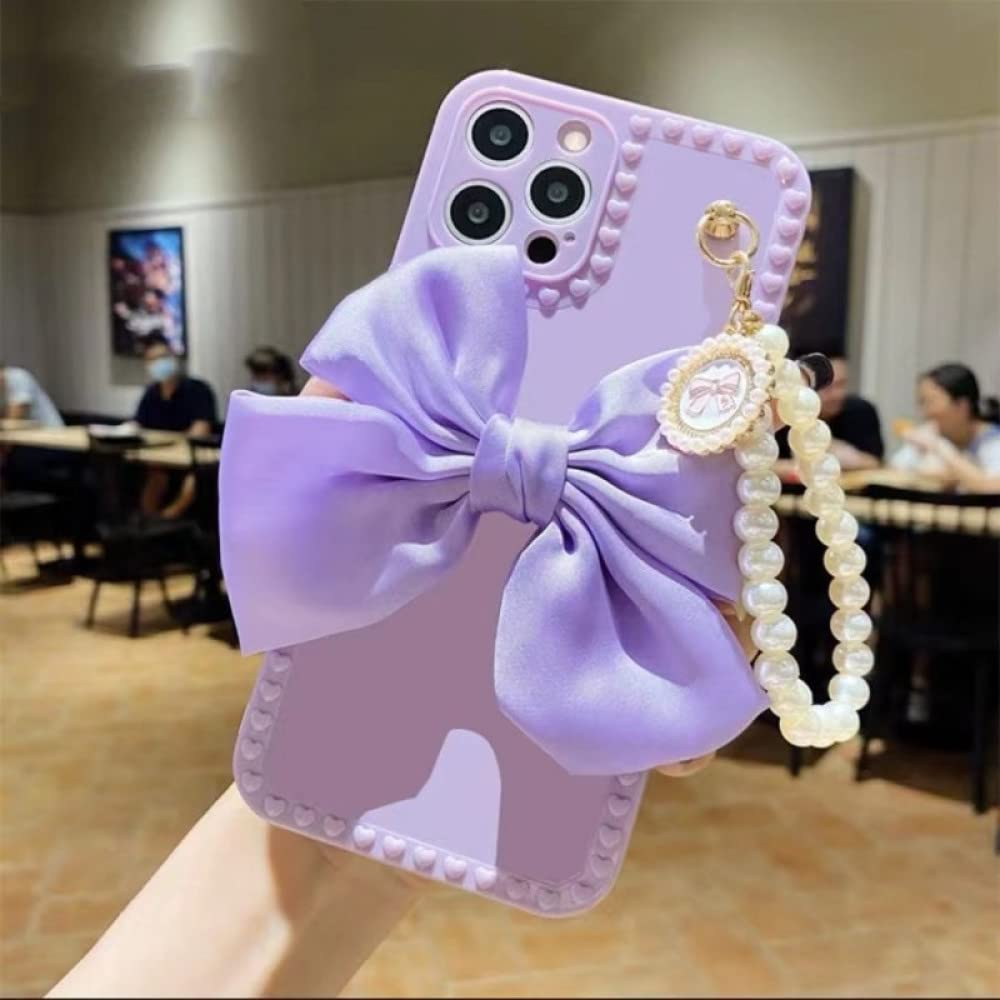 Coque iPhone 12 Pro Max violette antichoc silicone souple avec perles
