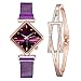 Ashley GAO Mode Simple Femme Pourpre et Montre-Bracelet élégante avec Cadeau d'anniversaire de Bracelet