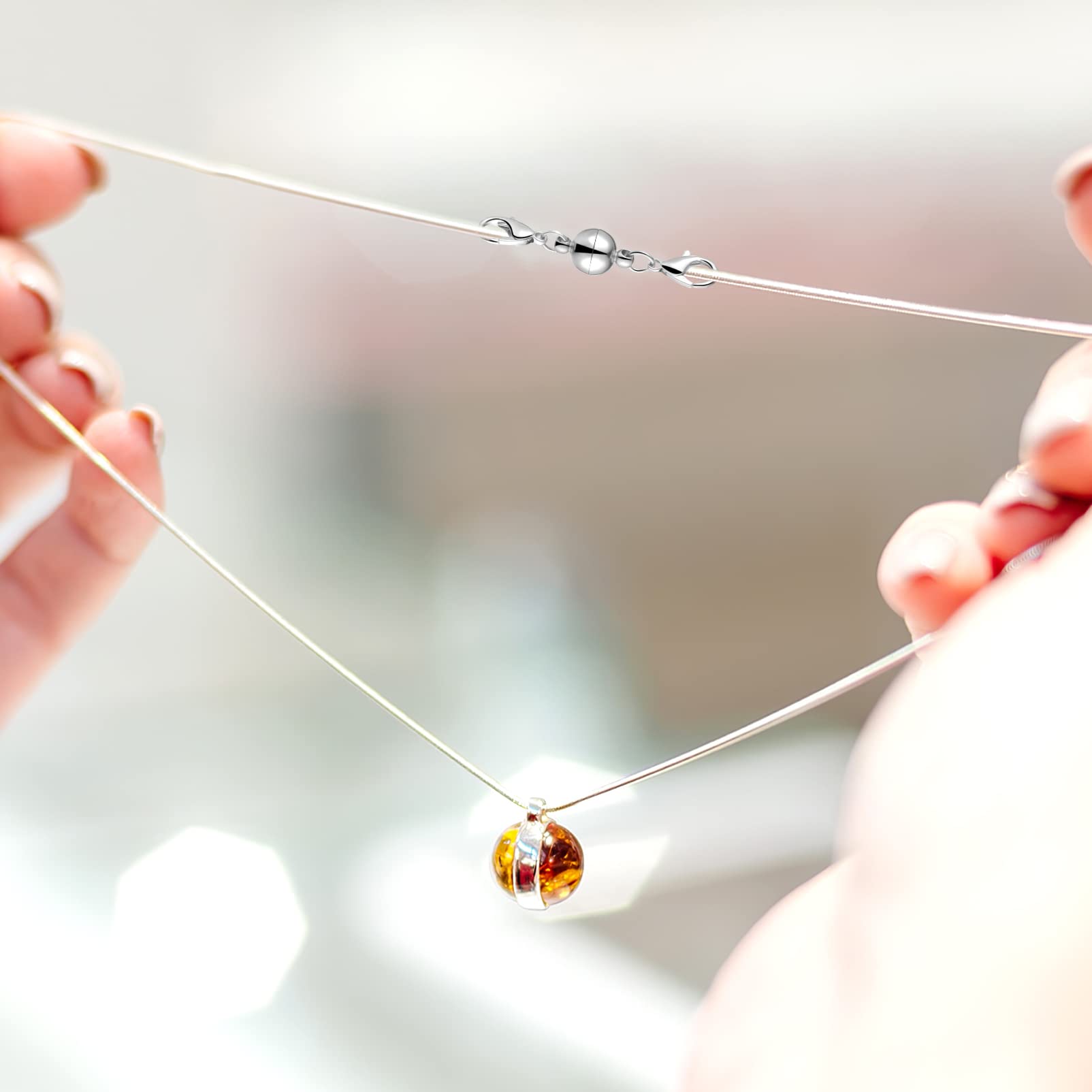 fabricación de joyas Cierres de langosta magnéticos 20 piezas Extensores de joyería magnéticos Cierres de bloqueo redondos Conectores de pulsera de bola for el día de San Valentín Accesorios for hacer