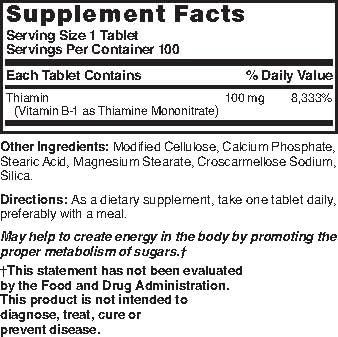 Nature's Blend - Vitamin B-1 TB 100MG 100