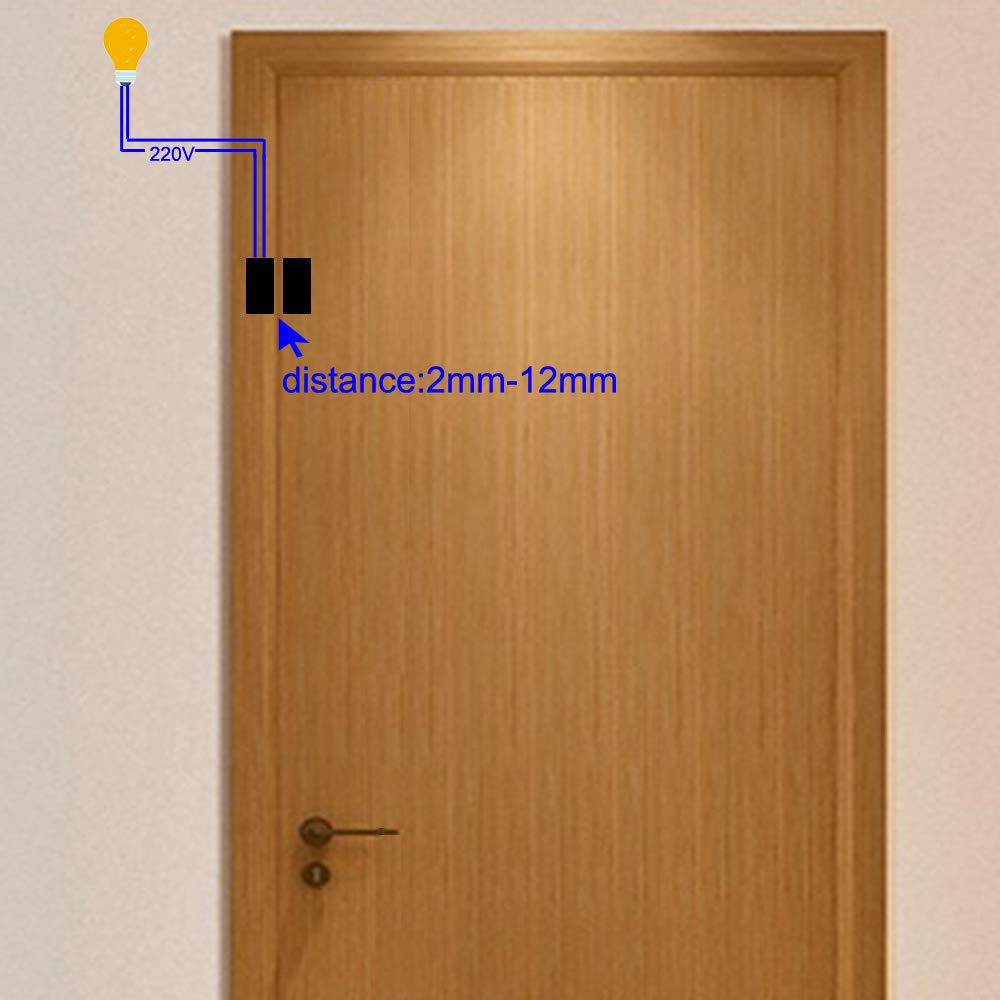 Gebildet Interruttore magnetico normalmente aperto con filo,1set Sensore contatto per cancello sicurezza per finestra incasso Allarme 100V-240V Guscio in lega di alluminio Interruttore magnetico Reed