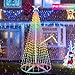 Smart LED Christmas Cone Tree Light, 7.5ft 310LEDs 120+ Modes Lighted Artificial Tree with Star Topper, Music Sync with Remote APP Control, DIY RGB LEDs Light Show Trees for Xmas Indoor Outdoor Decor