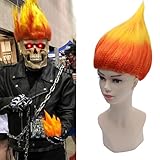 MAGQOO Flame Fire Wig Flame Fire Cosplay Costume Wig Flame Fire Short Bob Straight Wig (Flame)