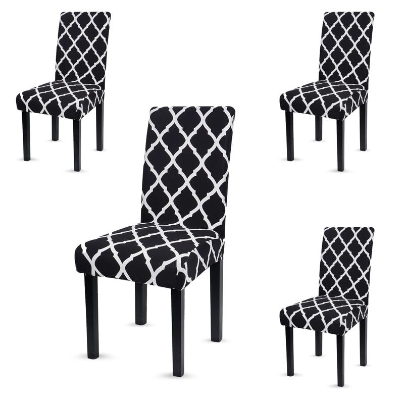 Bigkart Dining Chair Covers Set of 4 Seater Polyster Elastic Covers-image-49