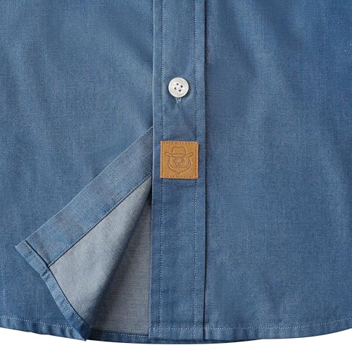 Image of Dubinik Mens Short Sleeve Button Down Shirts Soft Breathable Summer Vintage Regular Fit Lightweight Men's Casual Shirt